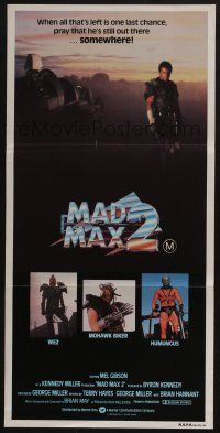 4g863 MAD MAX 2: THE ROAD WARRIOR Aust daybill '81 George Miller, Mel Gibson returns as Mad Max!