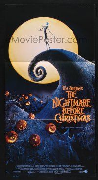 4g884 NIGHTMARE BEFORE CHRISTMAS Aust daybill '93 Tim Burton, Disney, great Halloween horror image!