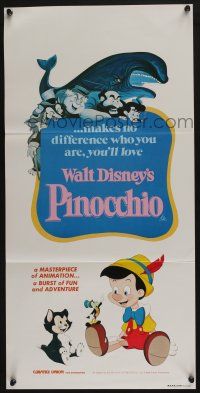 4g899 PINOCCHIO Aust daybill R82 Disney classic cartoon about a wooden boy who wants to be real!