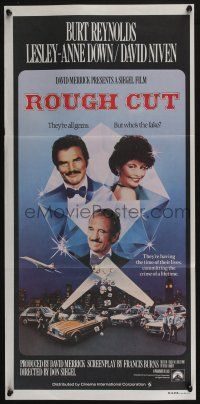 4g926 ROUGH CUT Aust daybill '80 Don Siegel, Burt Reynolds, sexy Lesley-Anne Down!
