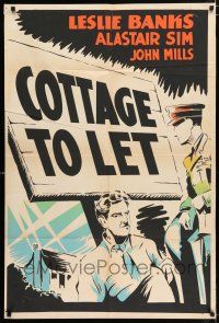 4g107 COTTAGE TO LET Canadian 1sh R50s Anthony Asquith, Leslie Banks, Carla Lehmann, WWII!