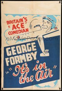 4g115 IT'S IN THE AIR blue style Canadian 1sh R50s George Formby, Polly Ward, aircraft & pilot!