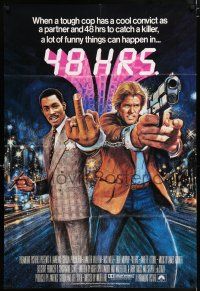4g002 48 HRS. English 1sh '82 Nick Nolte is a cop who hates Eddie Murphy who is a convict!