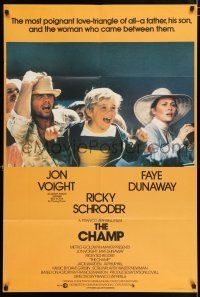 4g017 CHAMP English 1sh '79 different image of Jon Voight with Ricky Schroder, Faye Dunaway!