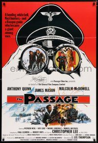 4g064 PASSAGE English 1sh '79 art of Anthony Quinn, James Mason & McDowell by Brian Bysouth!