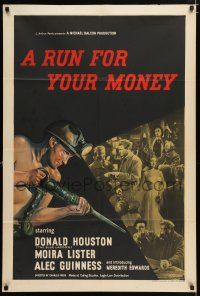 4g072 RUN FOR YOUR MONEY English 1sh '50 coal mining brothers win a London trip, Alec Guinness!