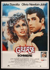 4g578 GREASE German '78 close up of John Travolta & Olivia Newton-John in a most classic musical!