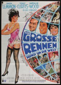 4g579 GREAT RACE German '65 Blake Edwards, great different art of sexy Natalie Wood in lingerie!