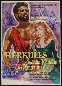 4g582 HERCULES UNCHAINED German '60 Ercole e la regina di Lidia, mightiest man Steve Reeves!
