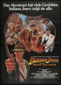 4g589 INDIANA JONES & THE TEMPLE OF DOOM German '84 different art of Harrison Ford by Reynolds!