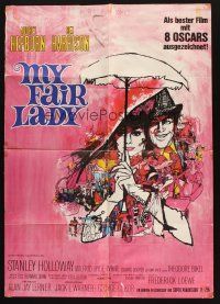 4g612 MY FAIR LADY German R72 classic art of Audrey Hepburn & Rex Harrison by Bob Peak!