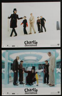 4g332 CHARLIE & THE CHOCOLATE FACTORY 8 French LCs '05 Johnny Depp as Wily Wonka, Tim Burton!