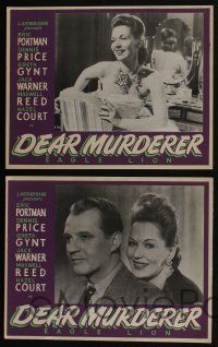 4g164 DEAR MURDERER 7 Canadian LCs '47 Eric Portman, Greta Gynt, Hazel Court, English film noir!