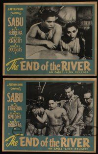 4g138 END OF THE RIVER 8 Canadian LCs '47 images of Sabu & sexy Bibi Ferreira in English thriller!