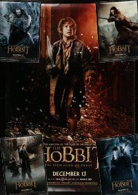 4h064 LOT OF 5 DOUBLE-SIDED HOBBIT: THE DESOLATION OF SMAUG BUS STOP POSTERS '13 cast portraits!