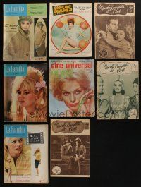4h030 LOT OF 8 MEXICAN MAGAZINES '50s-60s articles & images about then-current movies!