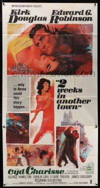 4j717 TWO WEEKS IN ANOTHER TOWN 3sh '62 cool art of Kirk Douglas & sexy Cyd Charisse by Bart Doe!