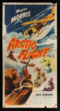 4j287 ARCTIC FLIGHT 3sh '52 Wayne Morris, cool artwork of North Pole adventures!