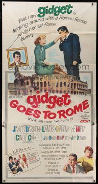 4j429 GIDGET GOES TO ROME 3sh '63 James Darren & Cindy Carol by Italy's Colisseum!