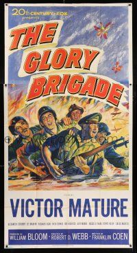 4j434 GLORY BRIGADE 3sh '53 cool artwork of Victor Mature & soldiers in Korean War!