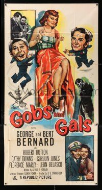 4j436 GOBS & GALS 3sh '52 wacky art of sailors George & Bert Bernard + sexy Florence Marly!