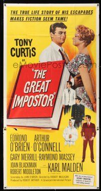 4j442 GREAT IMPOSTOR 3sh '61 Tony Curtis as Waldo DeMara, who faked being a doctor, warden & more!