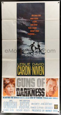 4j448 GUNS OF DARKNESS 3sh '62 Leslie Caron & David Niven can't escape the guns of darkness!