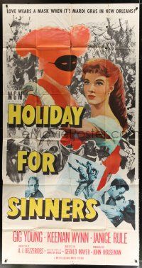 4j468 HOLIDAY FOR SINNERS 3sh '52 love wears a mask when it's Mardi Gras in New Orleans!