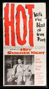 4j478 HOT SUMMER NIGHT 3sh '56 Leslie Nielsen & Colleen Miller, HOT with the blast of gunfire!