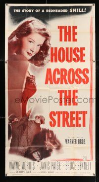 4j479 HOUSE ACROSS THE STREET 3sh '49 sexiest Janice Page in a story of a redheaded SHILL!