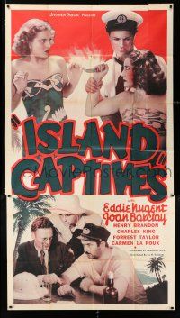 4j494 ISLAND CAPTIVES 3sh '37 Eddie Nugent shipwrecked on tropical island protecting sexy Barclay!