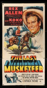 4j521 LAST MUSKETEER 3sh '52 art of Arizona Cowboy Rex Allen & Koko, Miracle Horse of the Movies!