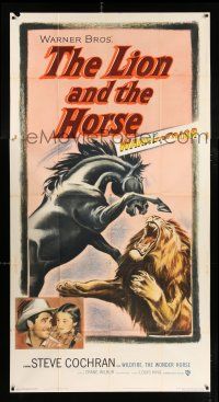 4j531 LION & THE HORSE 3sh '52 the wildest beast-battle that ever roared across canyon country!