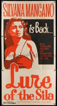 4j020 LURE OF THE SILA Canadian 3sh '50s Silvana Mangano, a thrilling drama of primitive passions!