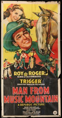 4j551 MAN FROM MUSIC MOUNTAIN 3sh '43 art of Roy Rogers, Trigger & The Sons of the Pioneers!