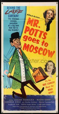 4j577 MR. POTTS GOES TO MOSCOW 3sh '53 Mario Zampi's Top Secret, wacky art of Oscar Homolka!