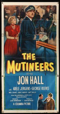 4j579 MUTINEERS 3sh '49 Jon Hall & blonde pirate Adele Jergens, there was mutiny & murder!