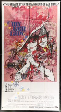 4j581 MY FAIR LADY int'l 3sh R69 classic art of Audrey Hepburn & Rex Harrison by Bob Peak!
