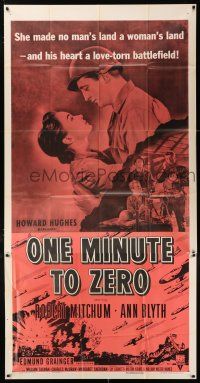 4j600 ONE MINUTE TO ZERO 3sh R56 art of Robert Mitchum, Ann Blyth & fighter jets, Howard Hughes