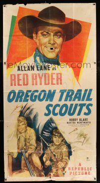 4j603 OREGON TRAIL SCOUTS 3sh '47 art of Allan Rocky Lane as Red Ryder Blake as + Little Beaver!