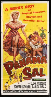 4j607 PANAMA SAL 3sh '57 sexy Elena Verdugo, a merry riot of tropical romance & beautiful girls!