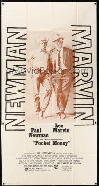 4j614 POCKET MONEY 3sh '72 great full-length portrait of Paul Newman & Lee Marvin!