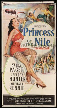 4j618 PRINCESS OF THE NILE 3sh '54 sexy full-length art of barely-dressed young Debra Paget!