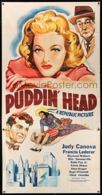 4j620 PUDDIN' HEAD 3sh '41 artwork of Judy Canova on flying carpet + pretty Astrid Allwyn!