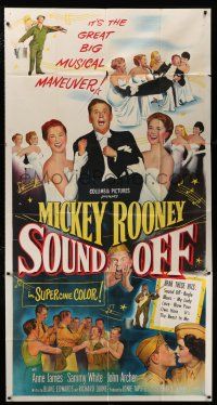 4j667 SOUND OFF 3sh '52 art of excited Mickey Rooney & sexy girls, written by Blake Edwards!