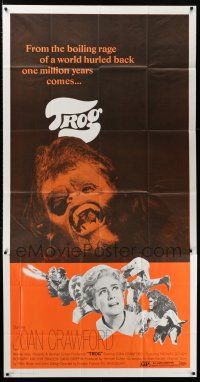 4j708 TROG 3sh '70 Joan Crawford & prehistoric monsters, wacky horror explodes into today!