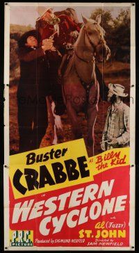 4j730 WESTERN CYCLONE 3sh '43 cowboy Buster Crabbe as outlaw Billy the Kid with Fuzzy St. John!