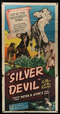 4j733 WILD HORSE 3sh R45 Silver Devil, Peter B. Kyne, cool stallion art, Hoot Gibon not billed!