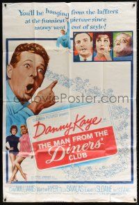 4j006 MAN FROM THE DINERS' CLUB 40x60 '63 Danny Kaye's funniest since money went out of style!