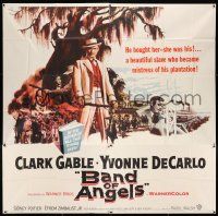 4j192 BAND OF ANGELS 6sh '57 Clark Gable buys beautiful slave mistress Yvonne De Carlo!